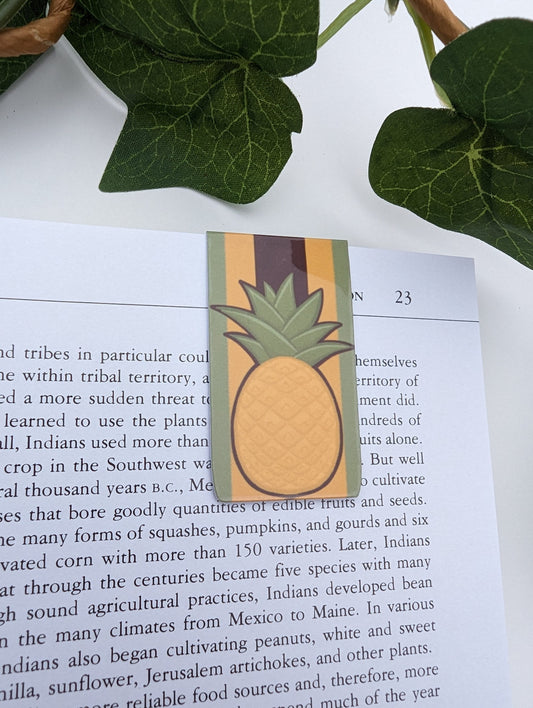 Pineapple Magnetic Bookmark 2in Laminated Fruit Bookmark
